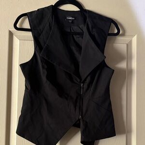 Bebe Black Zip-Up Sleeveless Jacket